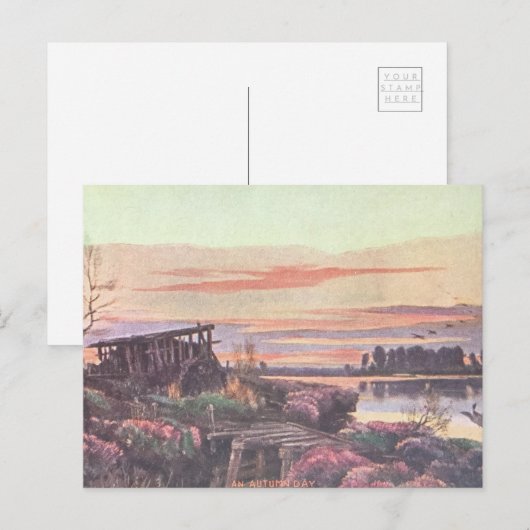 Postkarte für den Herbsttag (Vorne/Hinten)