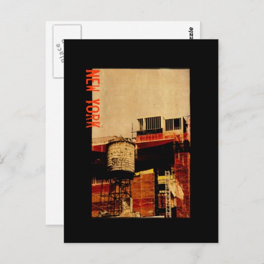 Postkarte für den New Yorker Wasserturm (Vorne/Hinten)