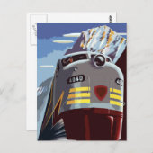 Postkarte für den Retro-Zug (Vorne/Hinten)