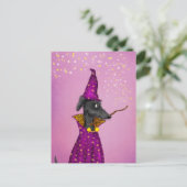 Postkarte für den Schwarzen Zauberhund (Stehend Vorderseite)