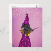 Postkarte für den Schwarzen Zauberhund (Vorne/Hinten)