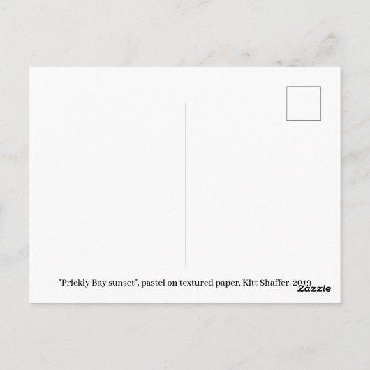 Postkarte für den Sonnenuntergang in der Bucht (Rückseite)