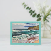 Postkarte für den sonnigen Strand (Stehend Vorderseite)