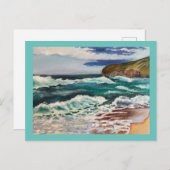 Postkarte für den sonnigen Strand (Vorne/Hinten)