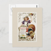 Postkarte für den Vintagen Erntedank (Vorne/Hinten)