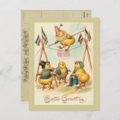 Postkarte für den Vintagen Osterkick (Vorne/Hinten)