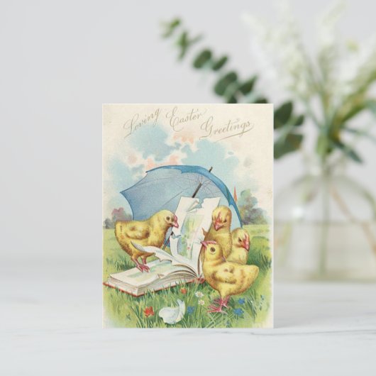 Postkarte für den Vintagen Osterkick (Stehend Vorderseite)