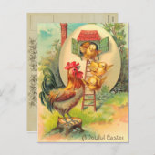 Postkarte für den Vintagen Osterkick (Vorne/Hinten)