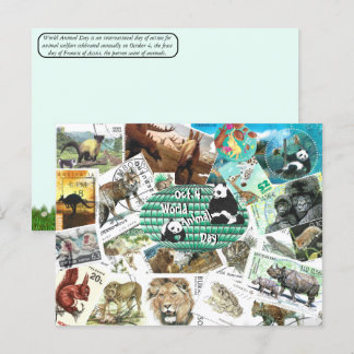 Postkarte für den Welttiertag mit Postfach-Briefma