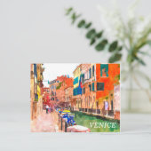 Postkarte für die Aquarellmalerei von Venedig (Stehend Vorderseite)