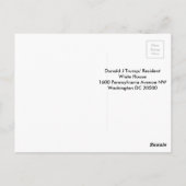 Postkarte für die Dame im Weißen Haus (Rückseite)