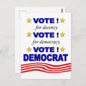 Postkarte für die Demokraten (Vorne/Hinten)