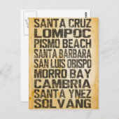 Postkarte für die kalifornische Hauptküste (Vorne/Hinten)