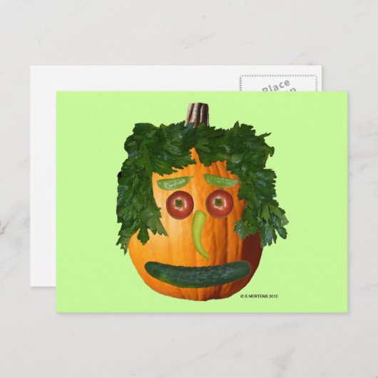 Postkarte für die Kürbisgesichtskarte öffnen (Vorne/Hinten)