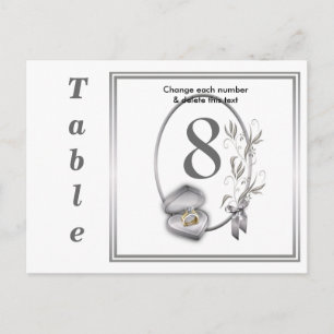 Postkarte für die Nummern der Hochzeitskarten