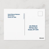 Postkarte für die Säuberung von Küsten (Rückseite)