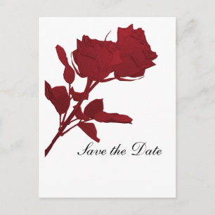 Postkarte für die Save the Date-Rote Rose