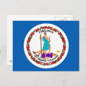 Postkarte für die Staatsflagge Virginia (Vorne/Hinten)