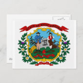 Postkarte für die Staatsflagge West Virginia (Vorne/Hinten)