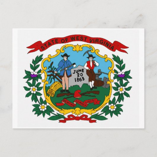 Postkarte für die Staatsflagge West Virginia (Vorderseite)
