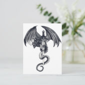 Postkarte für Drachen und Schwert (Stehend Vorderseite)