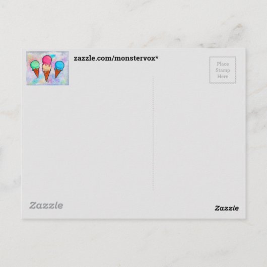Postkarte für Eiscreme (Rückseite)