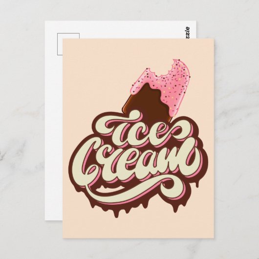 Postkarte für Eiskrem (Vorne/Hinten)