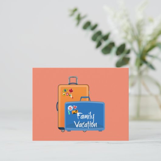 Postkarte für Familienurlaub (Stehend Vorderseite)