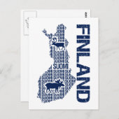 Postkarte für FINNLAND-MAP individuell anpassbar (Vorne/Hinten)