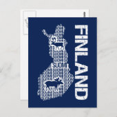 Postkarte für FINNLAND-MAP individuell anpassbar (Vorne/Hinten)