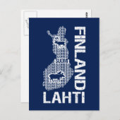 Postkarte für FINNLAND-MAP - Lahti (Vorne/Hinten)