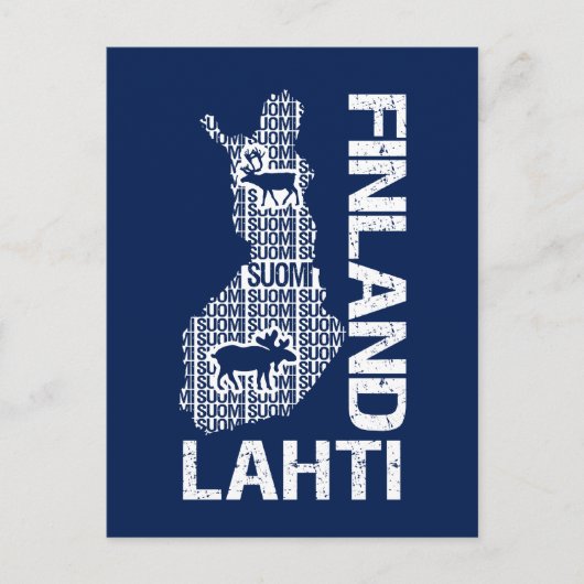 Postkarte für FINNLAND-MAP - Lahti (Vorderseite)