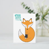 Postkarte für Fox und Tee - N.1 (Stehend Vorderseite)