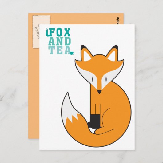 Postkarte für Fox und Tee - N.1 (Vorne/Hinten)