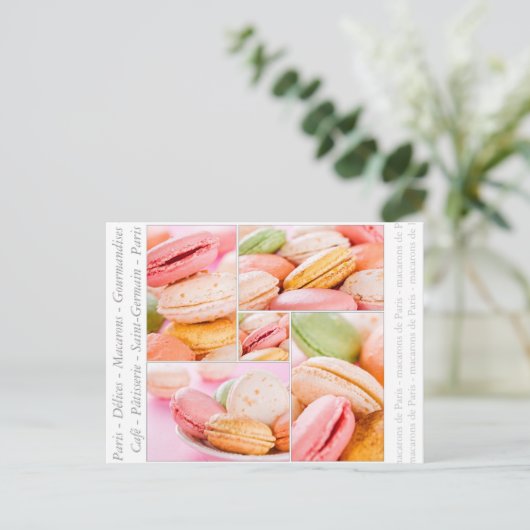 Postkarte für französische Macarons (Stehend Vorderseite)