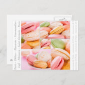 Postkarte für französische Macarons (Vorne/Hinten)