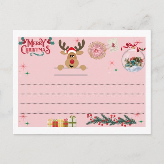 Postkarte für frohe Weihnachten (Vorderseite)