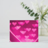 Postkarte für gebrochene rosa Herzen (Stehend Vorderseite)