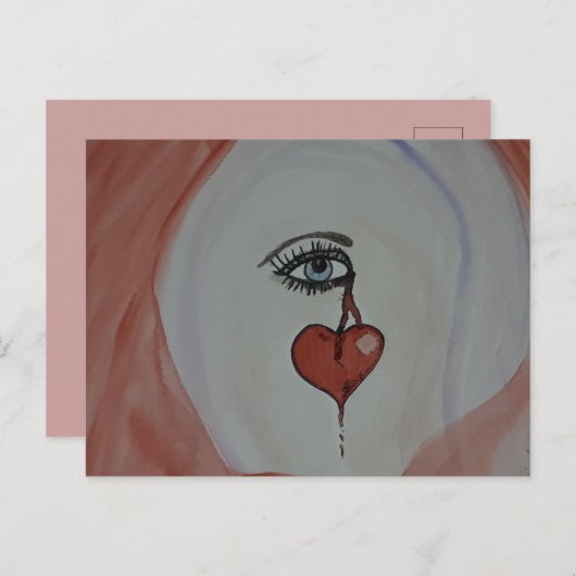 Postkarte für gebrochenes Herz (Vorne/Hinten)