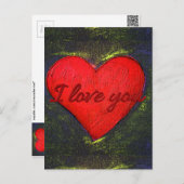 Postkarte für gestrichenes Herz (Vorne/Hinten)