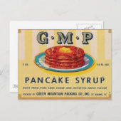 Postkarte für GMP-Pancake Sirup (Vorne/Hinten)
