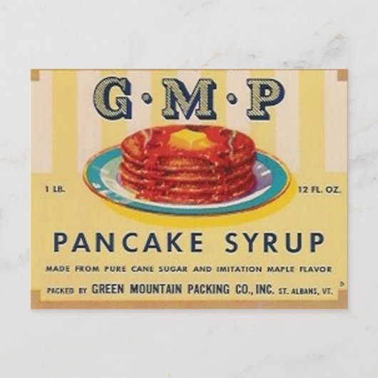 Postkarte für GMP-Pancake Sirup (Vorderseite)