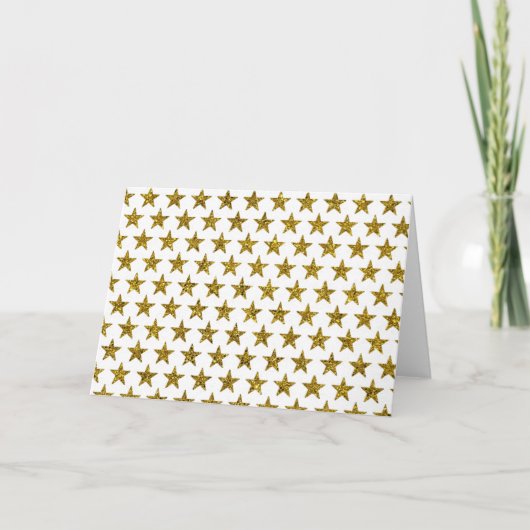 Postkarte für Gold-Glitzer-Stars (Vorderseite)