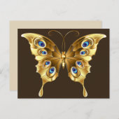 Postkarte für Goldschmetterlinge (Vorne/Hinten)