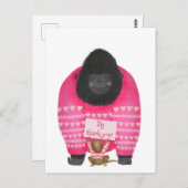Postkarte für Gorilla & Pygmäen "großes Dankeschön (Vorne/Hinten)