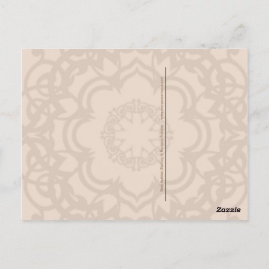Postkarte für graue Araber (Rückseite)
