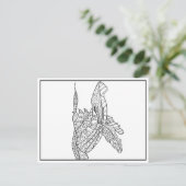 Postkarte für graue Whale, Schwarz und Weiß (Stehend Vorderseite)