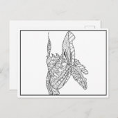 Postkarte für graue Whale, Schwarz und Weiß (Vorne/Hinten)