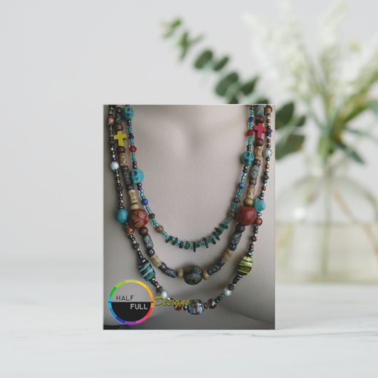 Postkarte für halb volle Designs (Stehend Vorderseite)