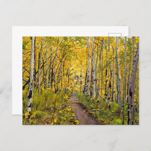 Postkarte für Herbst-Aspen-Baumbestand